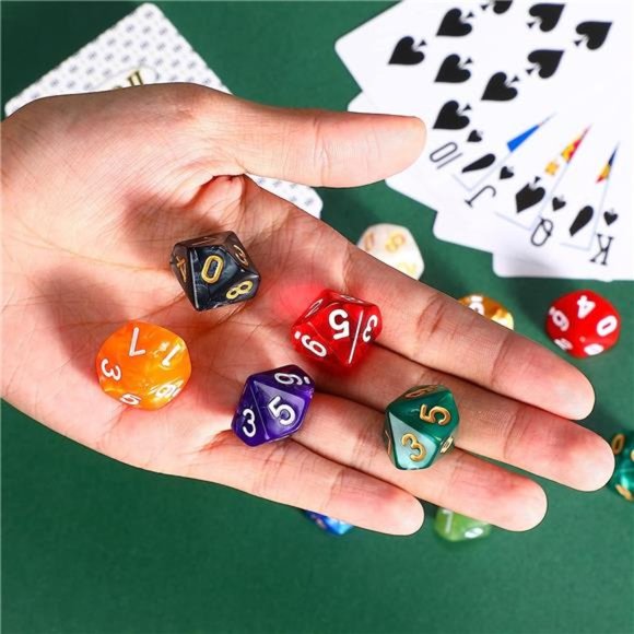 Dice Set with Black Pouch Polyhedral Dice Compatible with RPG MTG Table Games - Picture 2 of 6